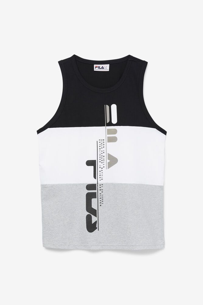 Fila T-Shirt Mens Black/White/Grey Alf Tank - Ireland 26941-YVUM